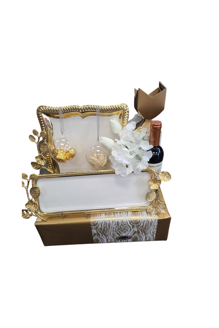 Gold Tray Serving Set