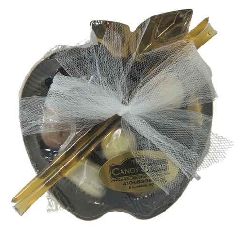 Metal Gold Apple With Truffles And Honey Sticks