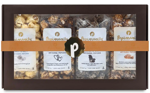 Gourmet Popinsanity Popcorn 4 Bag Gift Box