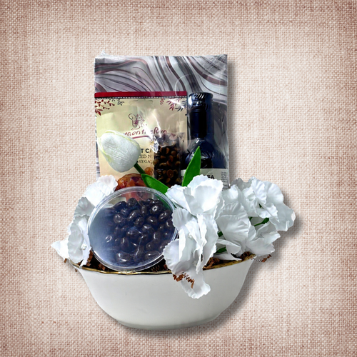 Purim White and Gold 8 Inch Bowl