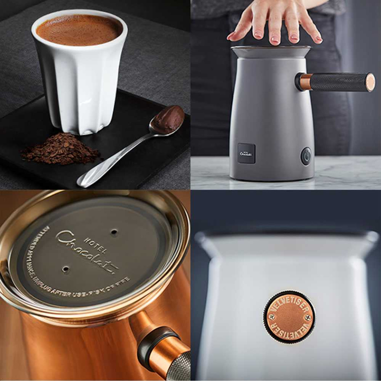 Velvetiser Hotel Chocolat Hot Chocolate Maker Machine Copper