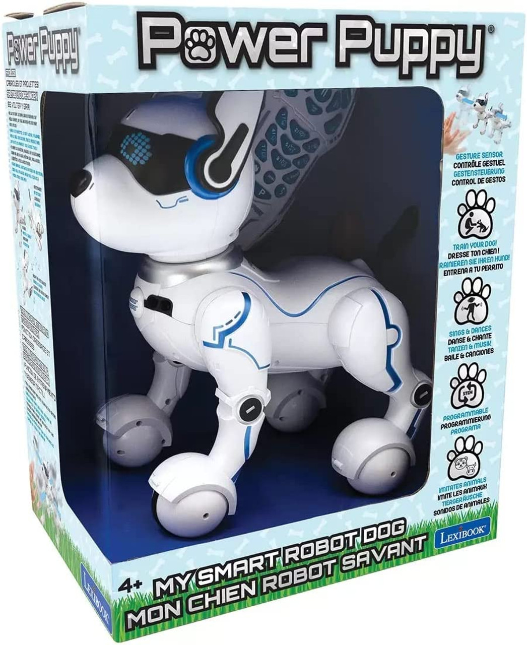 Lexibook Power Puppy - My Smart Dog Robot to train - Programmable robot  with remote control, training and gesture control function, dance, music,  light effects, rechargeable, toy for children - DOG01 