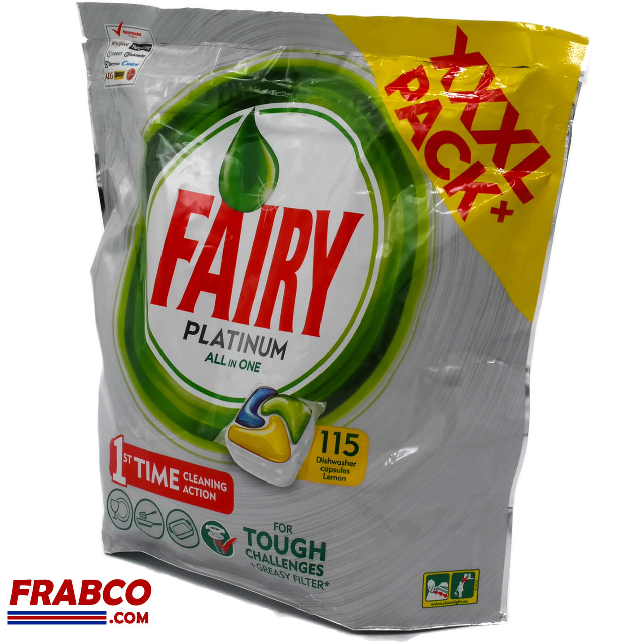 Fairy Platinum All In One Xxxl Pack 115 Lemon Dishwasher Capsules In Dish Pot Washing