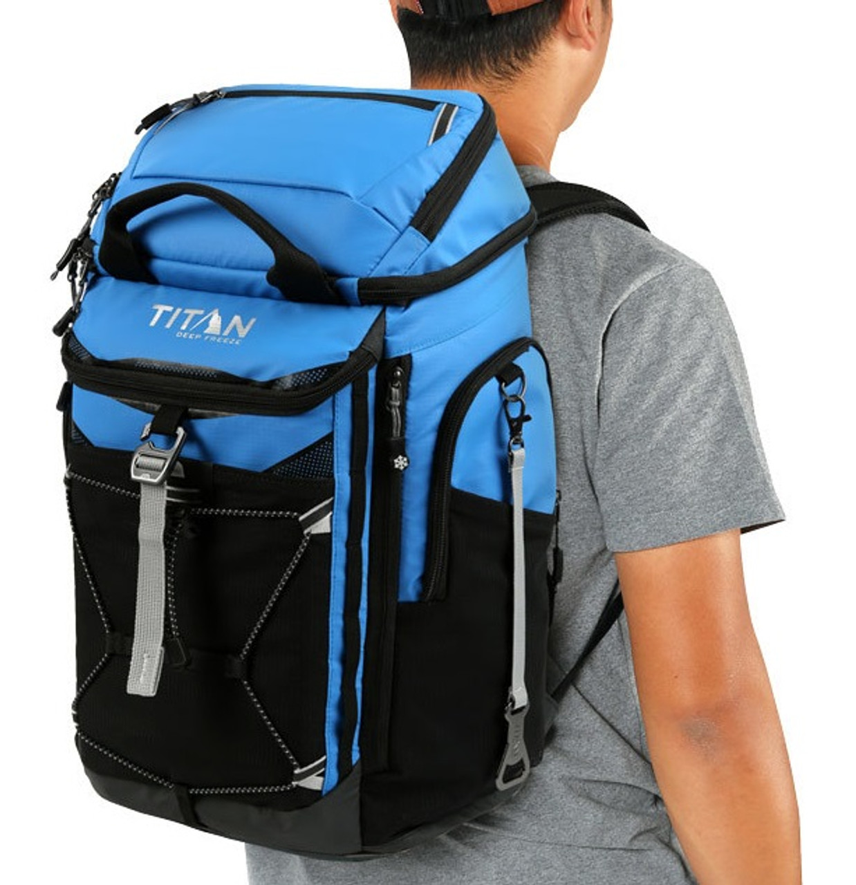 Titan Deep Freeze® 26 Can Backpack Cooler Blue in Titan Deep