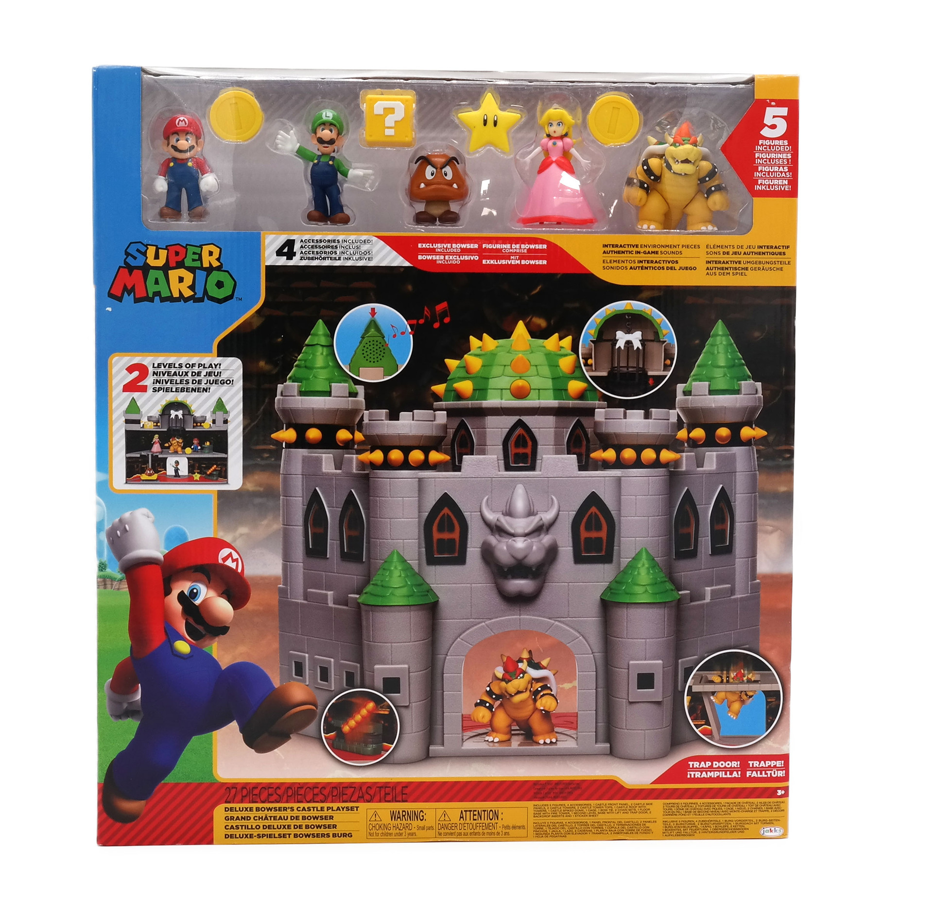 Nintendo Bowser Castle Playset With 5 Super Mario Figures in Toys ...