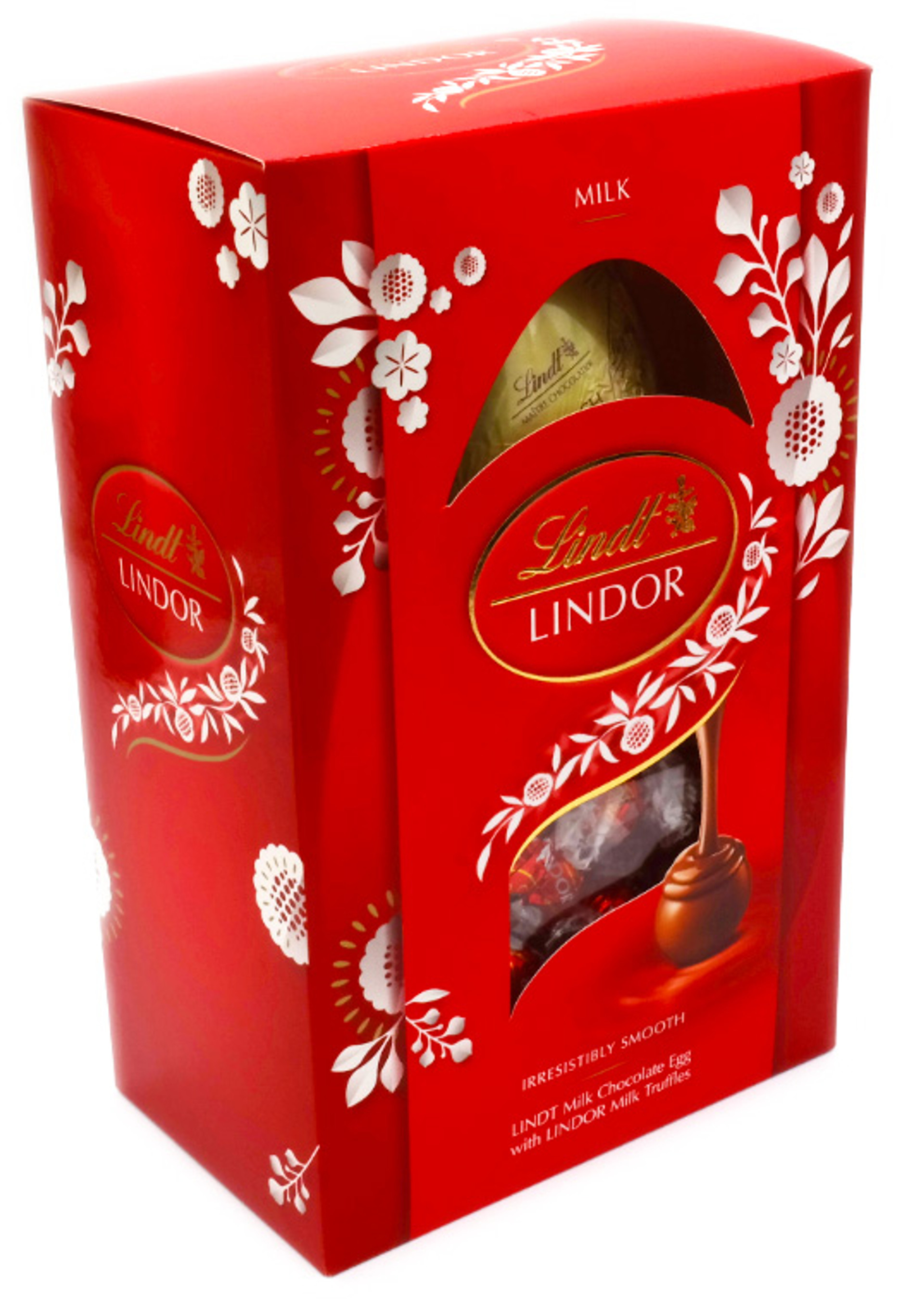 Lindt Lindor Milk Chocolate Easter Egg With Lindor Milk Truffles 260g Red In Eggs 1808