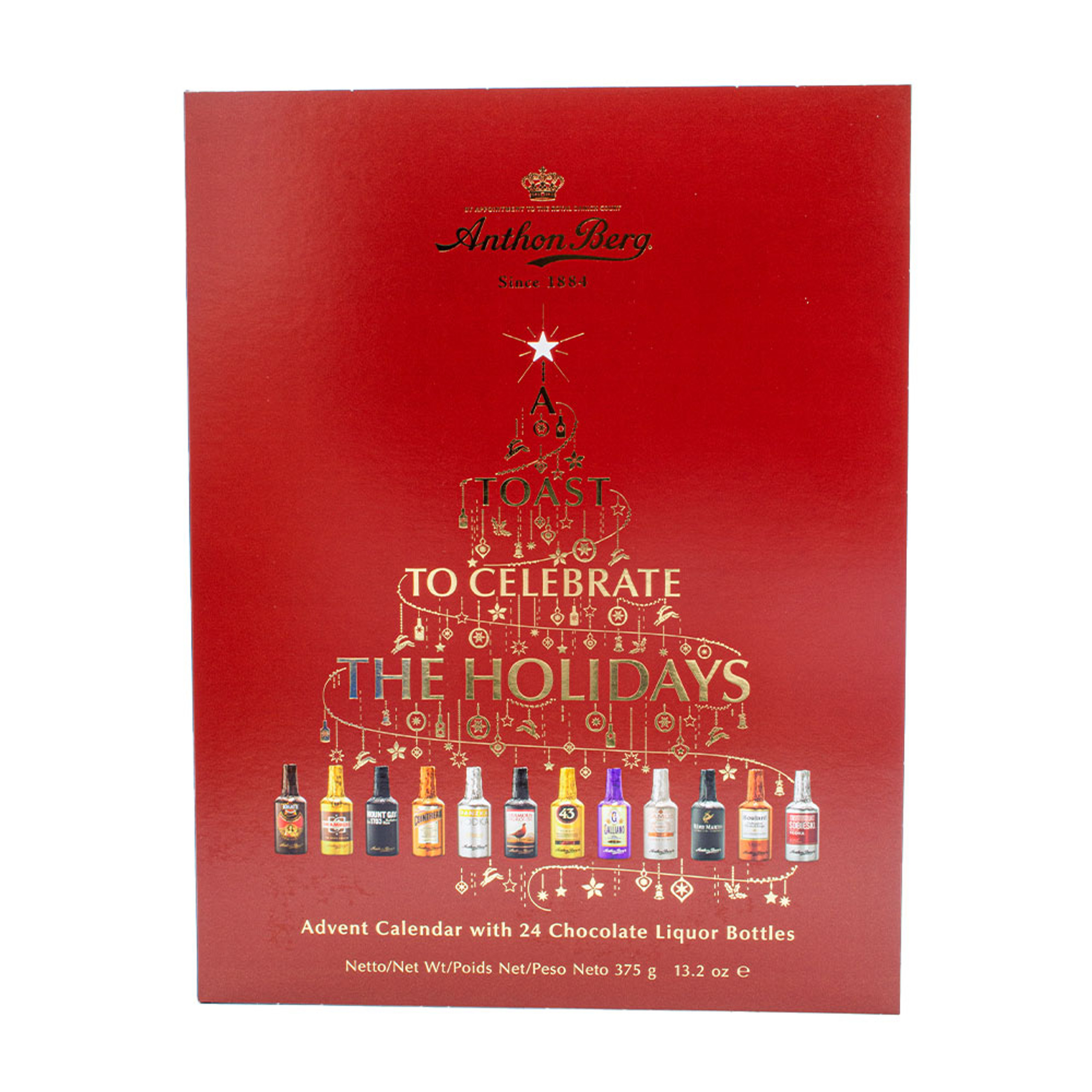 Anthon Berg Advent Calendar 24 Chocolate Liquor Bottles 375g in