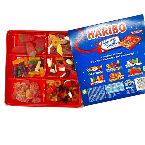Haribo Sharing Medley  480g Pack of 4 Starmix, TangFastics Supermix and More