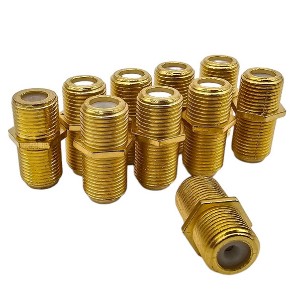 10 Pack 24k Gold Plated F Type Couplers Female to Female Connectors