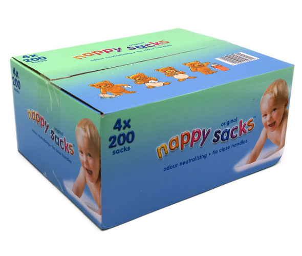 Original Nappy Sacks 4 Resealable Packs of 200