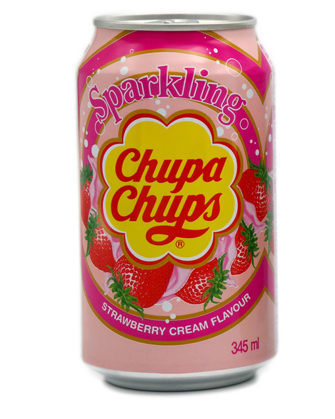 Sparkling Chupa Chups Soda 345ml Strawberry Cream Flavour