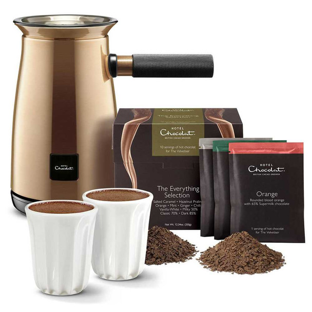 Hotel Chocolat Velvetiser, Hot Chocolate Maker Complete Starter Kit - Copper Frabco Direct