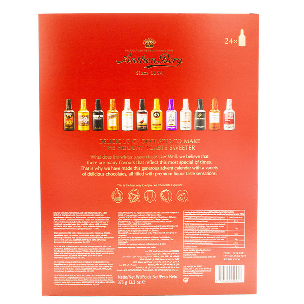 Anthon Berg Advent Calendar 24 Chocolate Liquor Bottles 375g