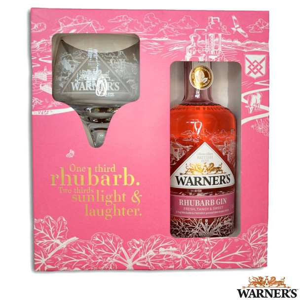 Warner's Rhubarb Gin Copa Glass Gift Pack, 70cl Frabco Direct