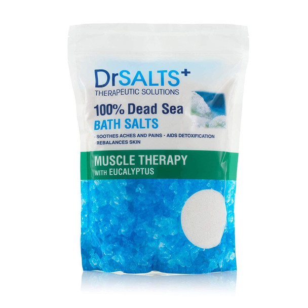 Drsalts 100% Dead Sea Bath Salts with Eucalyptus Muscle Therapy with Natural Minerals, 2KG