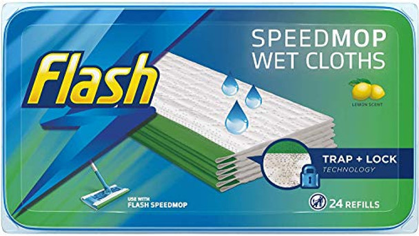 Flash Speedmop Wet Cloth Refills, 24  Pack