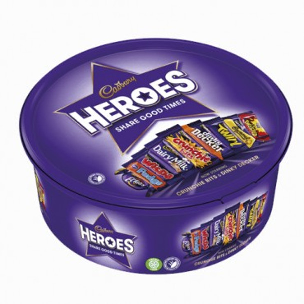 Cadbury Heroes Chocolate Tub 600g (dated 31 Mar 21)