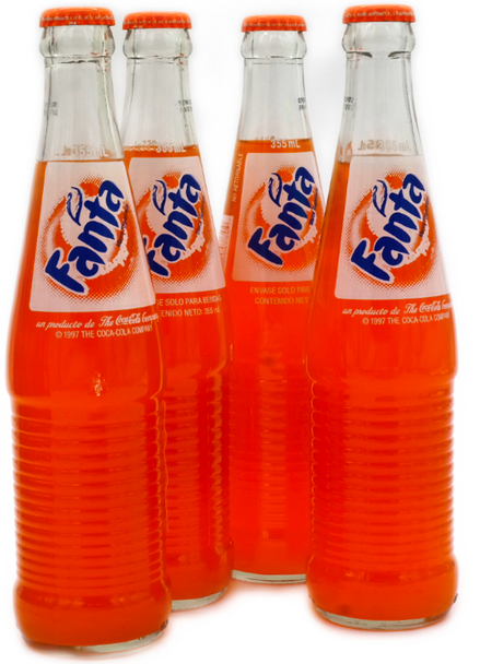Imported Mexican Fanta Orange 4 x 355ml Glass Bottles