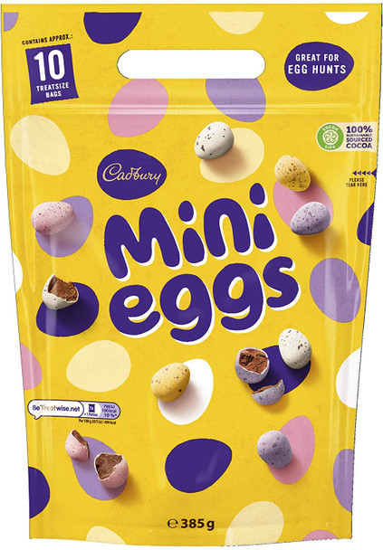 Cadbury Mini Eggs Chocolate Eggs Giant 10 x Mini Bags Sharing Pack 385g