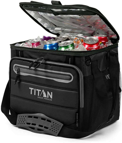 Titan Deep Freeze® 40 Can Collapsible Cooler Coolbag Black Frabco Direct