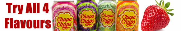 All 4 Flavours - Chupa Chups Fizzsy Soft Drink Soda