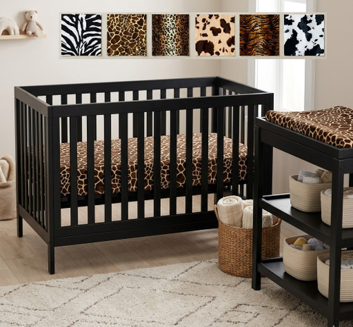 animal print crib sheet Giraffe