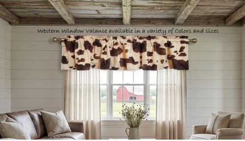 Western Cow Print Window Valance