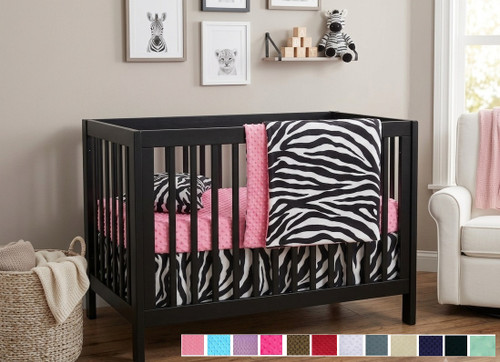 Zebra Print Crib Baby Bedding Set