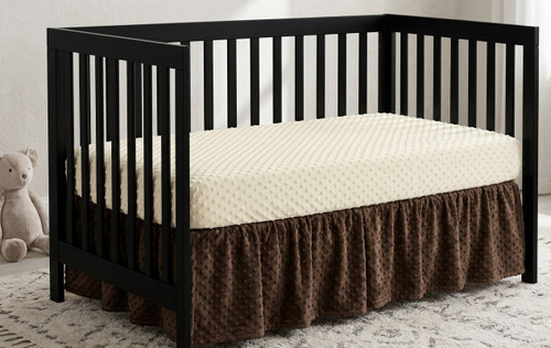minky dot crib skirt brown