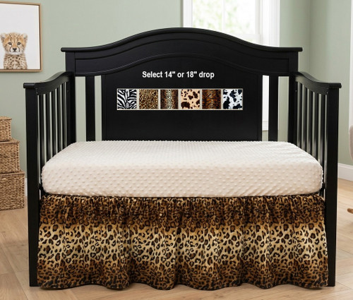 leopard nursery crib skirt
