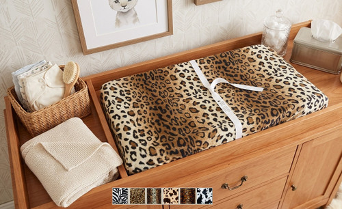 Animal Print Changing Pad Cover leopard zebra giraffe safari western style