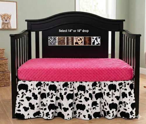 Ranch Style Nursery Cow Print crib skirt