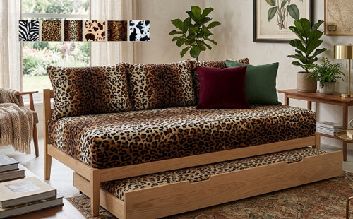 Daybed Cover Fitted Plush Safari Animal Print