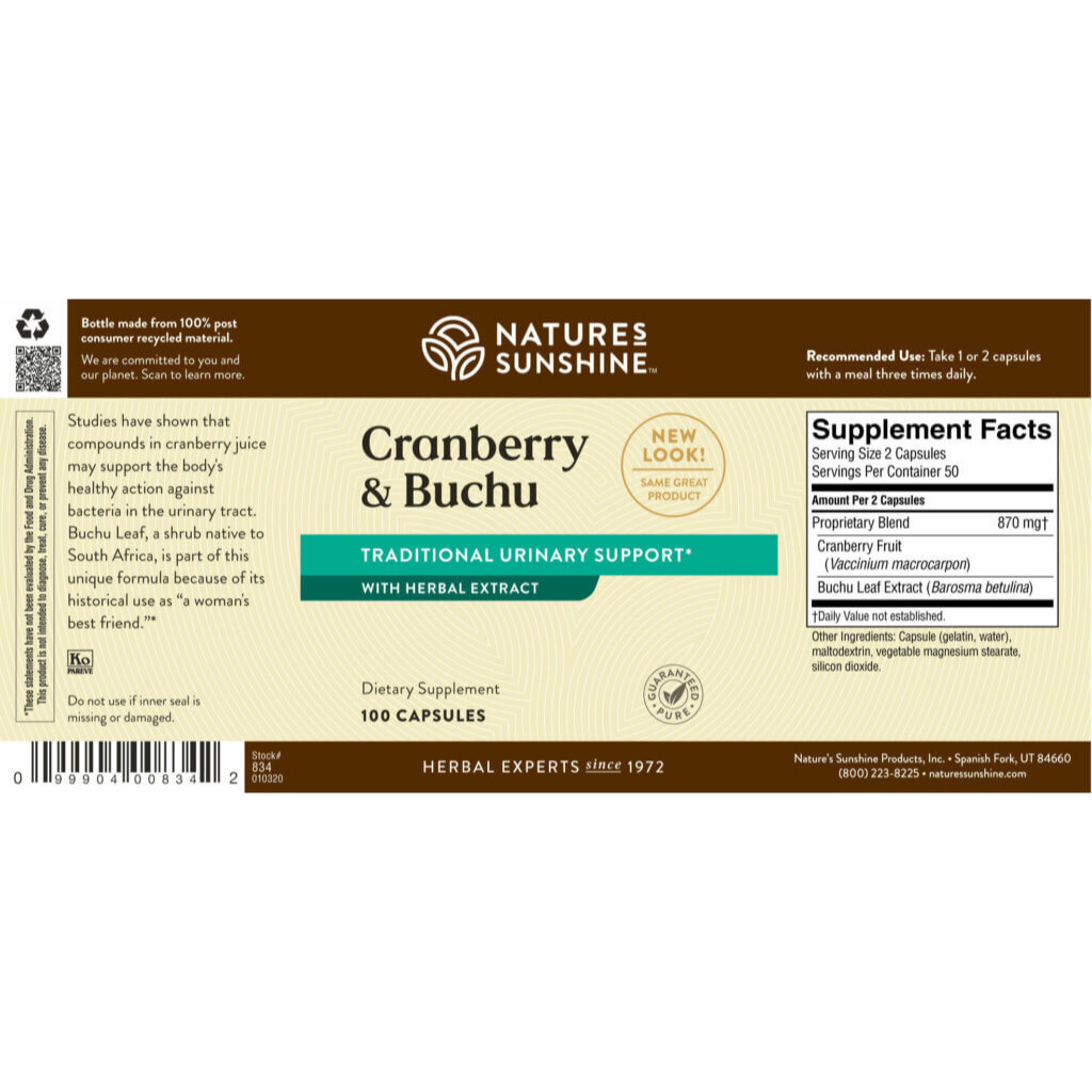Nature's Sunshine Cranberry & Buchu Concentrate data Shop now