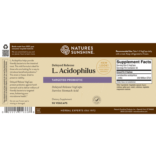 Natures Sunshine Acidophilus label image