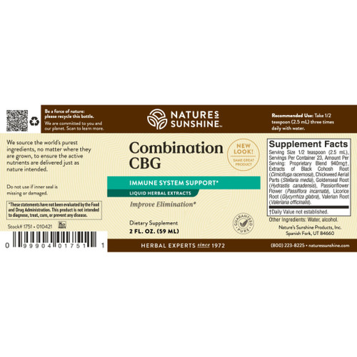 Natures Sunshine CBG Extract label image