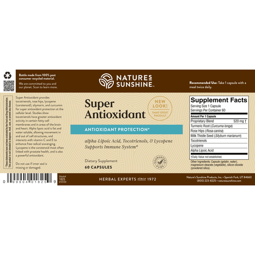 Natures Sunshine Super Antioxidant label image