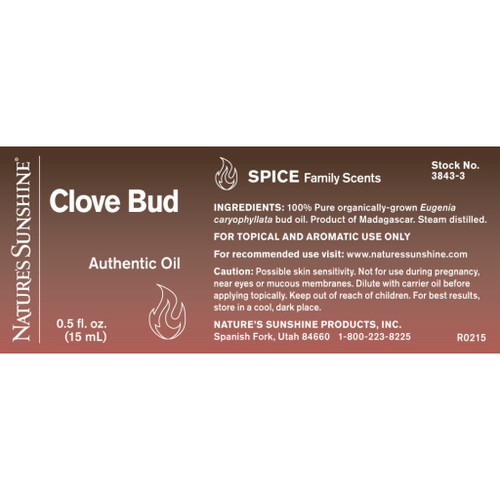 Natures Sunshine Clove Bud essential oil label image