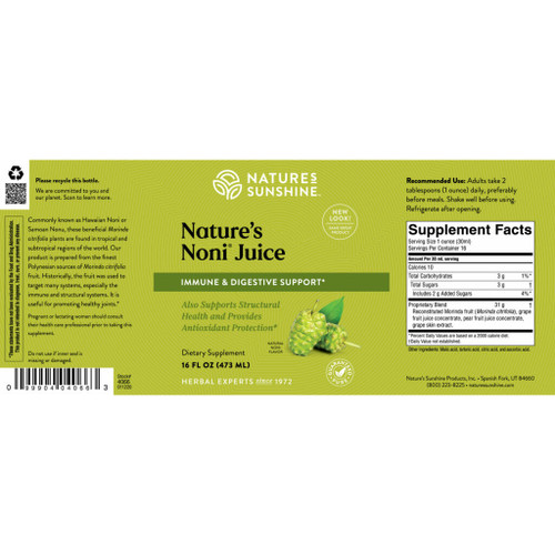 Natures Noni by Natures Sunshine label