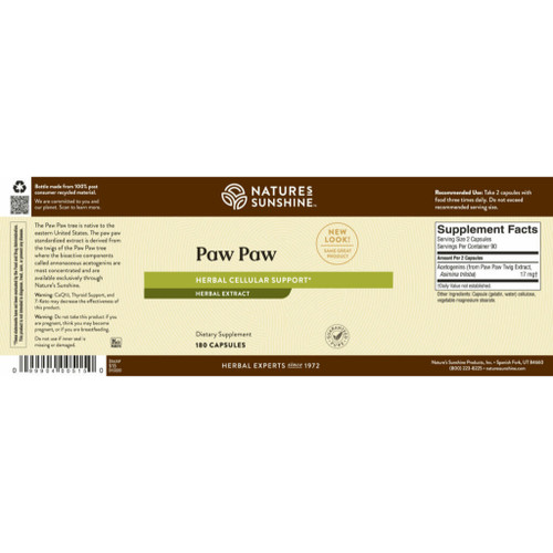 Label image of the Paw Paw product by Natures Sunshine