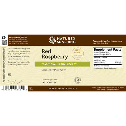 Natures Sunshine Red Raspberry label image