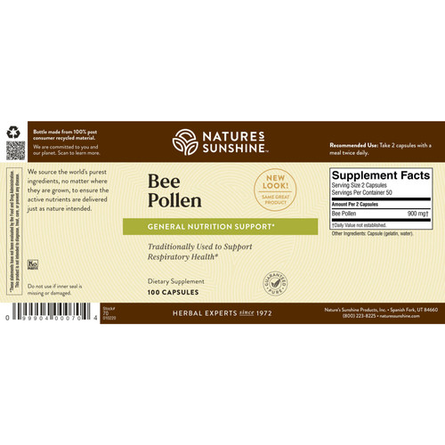Image of Natures Sunshine Bee Pollen label
