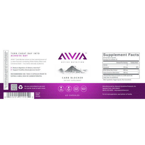 Label of Natures Sunshine AIVIA Carb Blocker