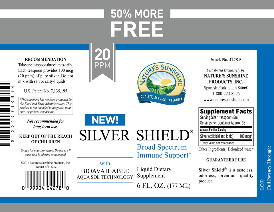 Nature's Sunshine Silver Shield Rescue Gel 24 ppm Order here for 25