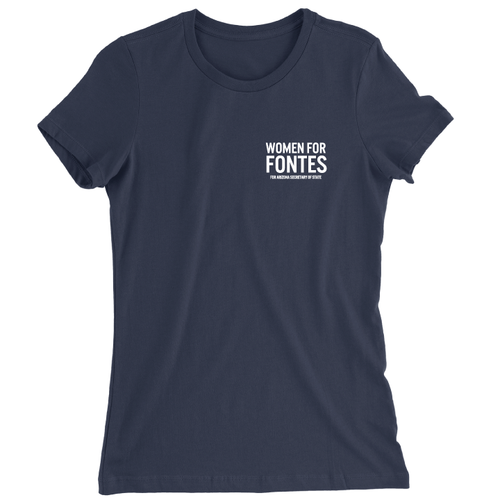Women For Fontes - State (Women's Navy Tee)
