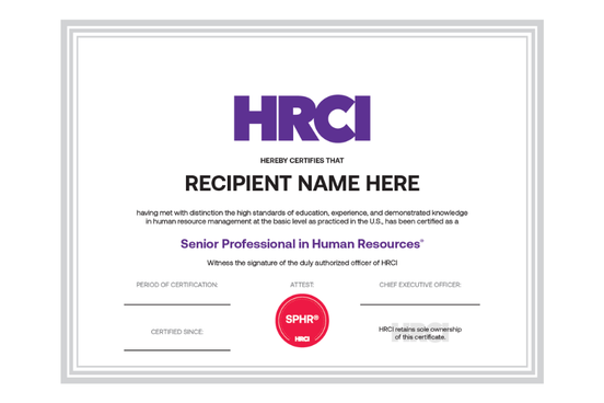 SPHR® Paper Certificate Product Image