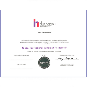 GPHR® Paper Certificate Product Image