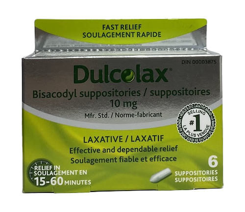DULCOLAX SUPPOSITORY 10MG 6 EA