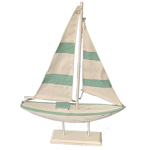 Green Striped Sail Boat
