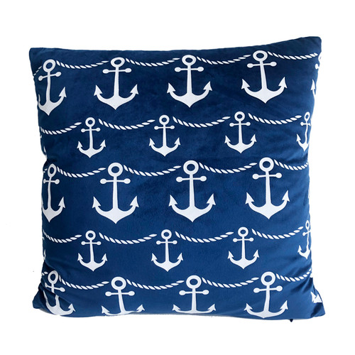 Nautical Throw Pillow with Anchors